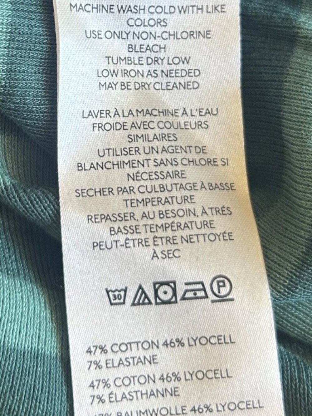 FREE PEOPLE We The Free Good Good Stripe Mock Neck Top Teal Rainforest Sz S NWT - Picture 5 of 6